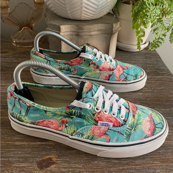 VANS Van Doren Flamingo Low Skateboarding Shoes Lace Up Sneakers Turquoise Pink - Picture 3 of 12